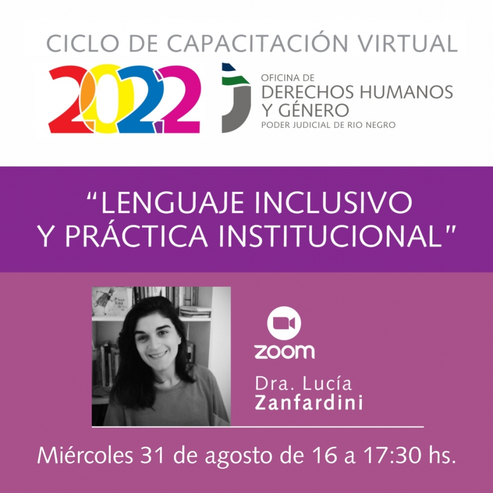 Videoconferencia sobre Lenguaje inclusivo y pr&aacute;ctica institucional