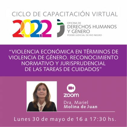 Videoconferencia: &ldquo;Violencia econ&oacute;mica en t&eacute;rminos de violencia de g&eacute;nero, reconocimiento normativo de las tareas de cuidado&rdquo;