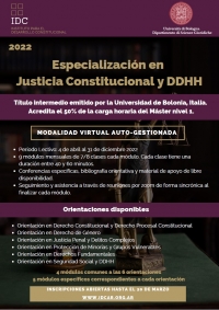 Con m&aacute;s orientaciones, inscriben para la tercera cohorte de la Especializaci&oacute;n en Justicia Constitucional y Derechos Humanos